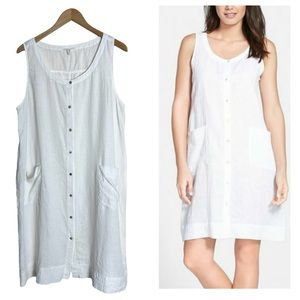 Eileen Fisher Organic Linen Dress Size Large White